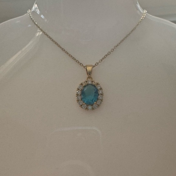 Ocean Blue Crystal Pendant Made with Authentic Swarovski Crystals - Picture 2 of 8